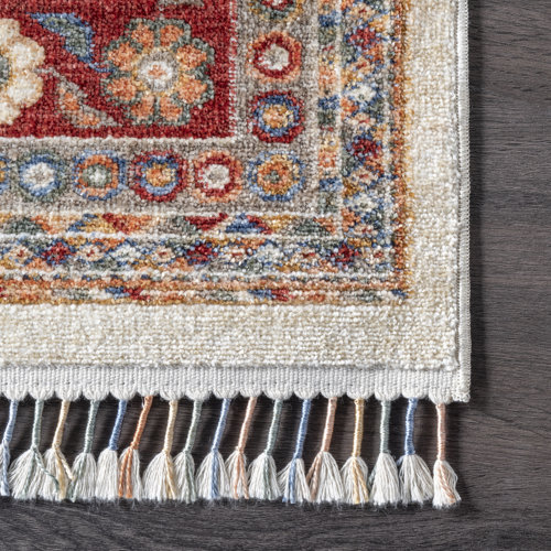 World Menagerie Marigny Oriental Blue/Red/Beige Area Rug Wayfair